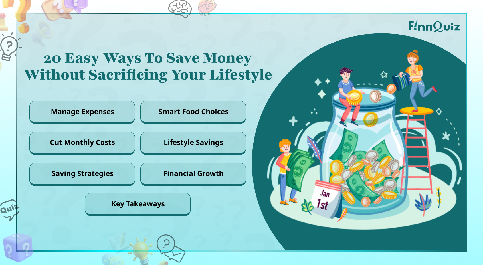 Illustration of smart money-saving habits that maintain a comfortable lifestyle