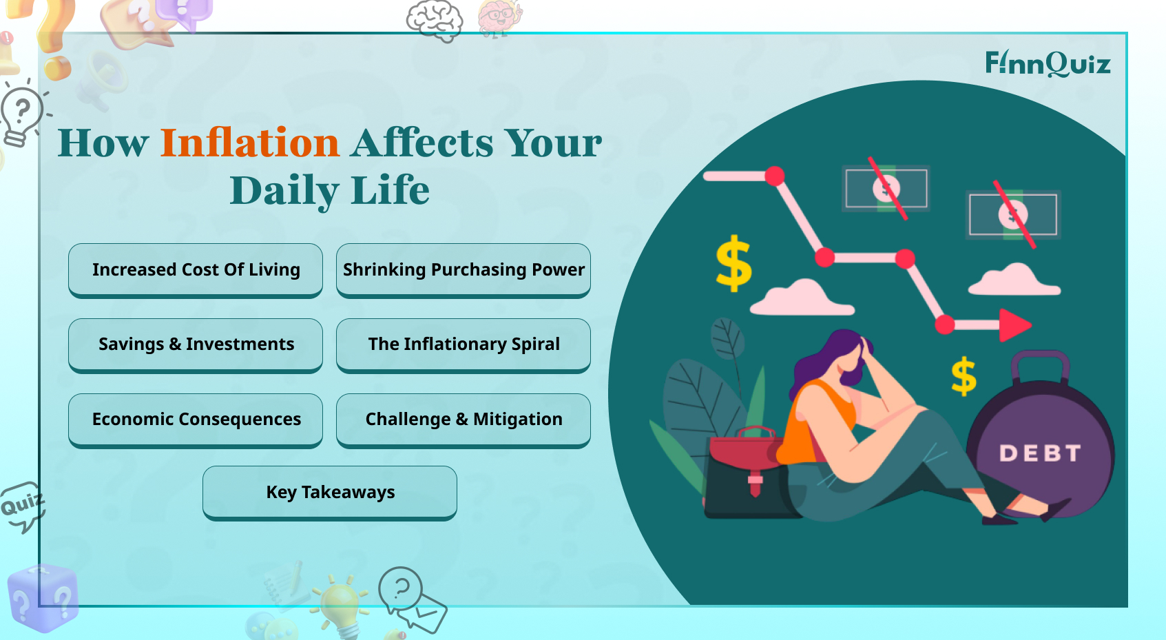 Illustration showing rising prices affecting everyday expenses due to inflation